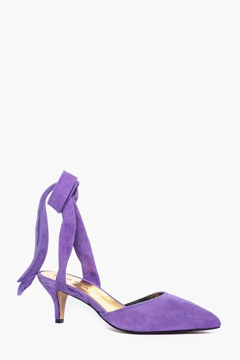 Décolleté Ginevra 2 camoscio glicine con laccio - immagine 3