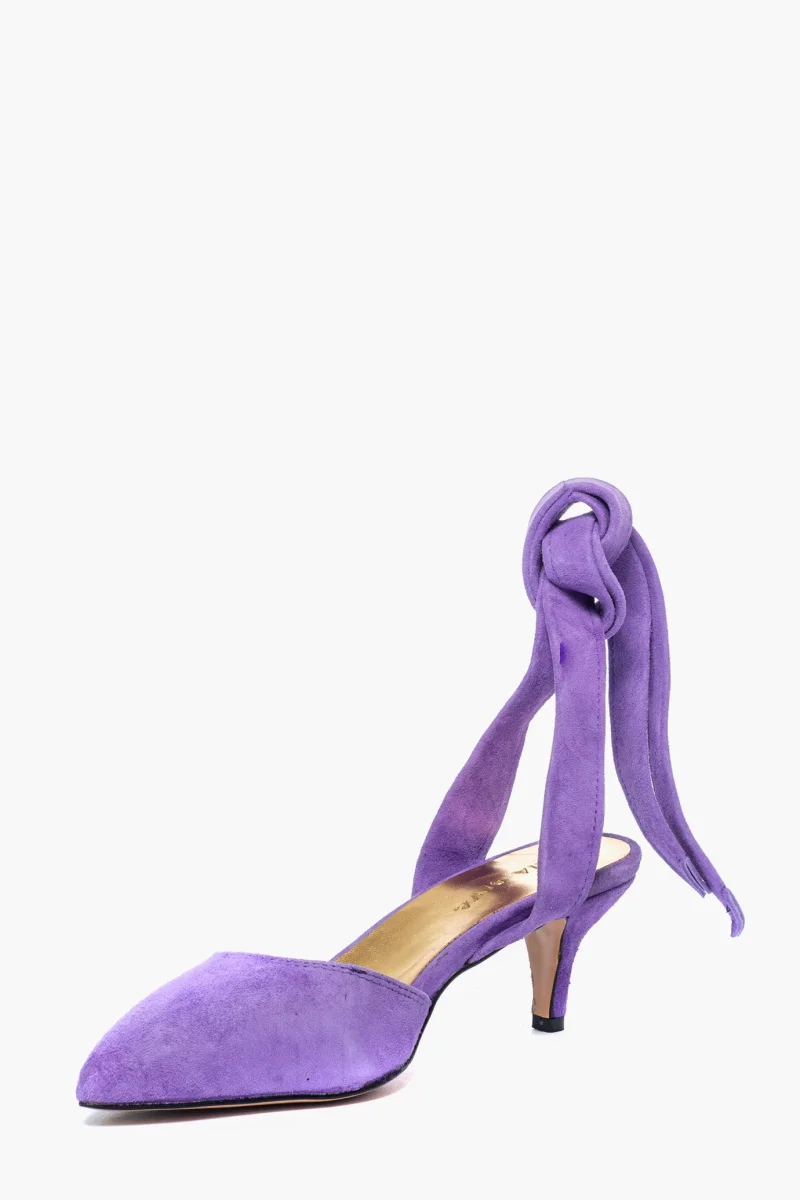 Décolleté Ginevra 2 camoscio glicine con laccio - immagine 4