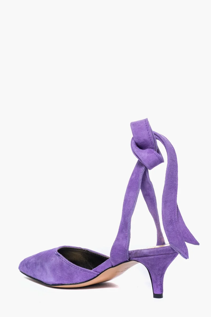 Décolleté Ginevra 2 camoscio glicine con laccio - immagine 5