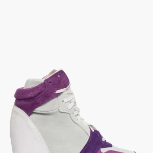 Sneakers con rialzo camoscio ghiaccio e camoscio viola Upp Code