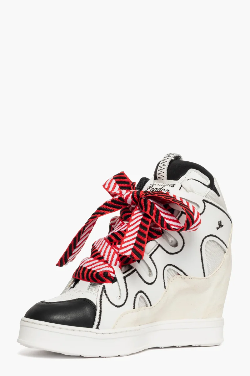 Sneakers Cambridge Upp Black & Red by Jammers London con Zeppa - immagine 4
