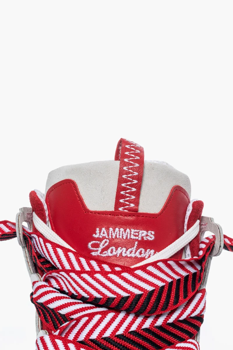 Sneakers Cambridge Upp Bianco & Rosso by Jammers London con Zeppa - immagine 6