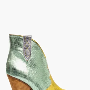 Stivaletti Gabriella Trend crac laminato giallo, verde e viola