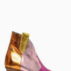 Stivaletti Irene Trend laminato fucsia, rosa e arancio