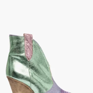 Stivaletti Gabriella Trend crac laminato viola, verde e rosa