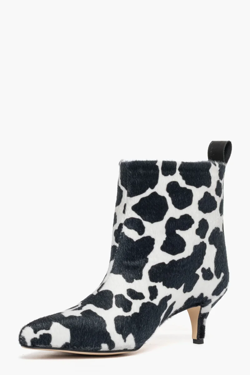 Tronchetti 2504 in cavallino mucca bianco/nero - immagine 4