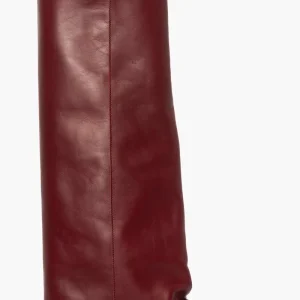 Stivale con rialzo e risvolto pelle bordeaux Cannes