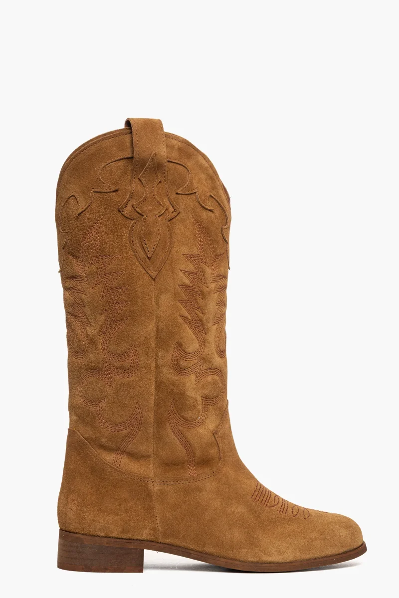 Stivali camoscio cuoio con ricami 296