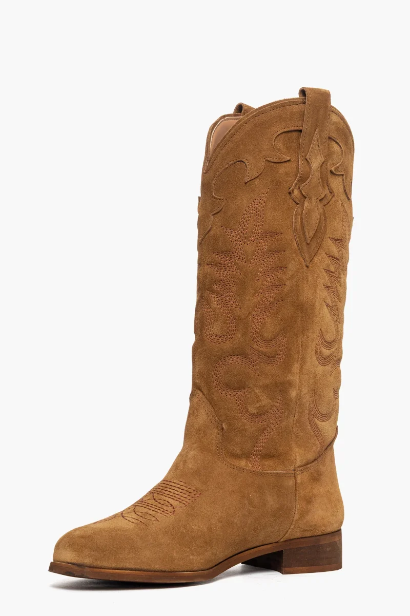 Stivali camoscio cuoio con ricami 296 - immagine 4