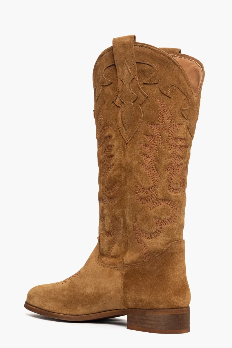 Stivali camoscio cuoio con ricami 296 - immagine 5