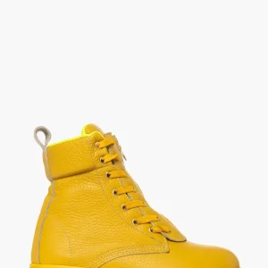 Stivaletti Total Oxford 74 lacci e zip pelle giallo Jammers London