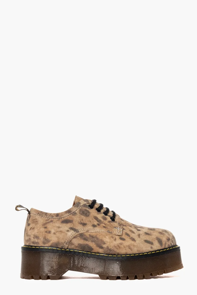 Scarpa camoscio animalier Oxford 2