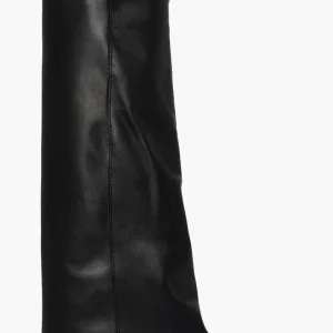 Stivale pelle nero con rialzo e risvolto Cannes