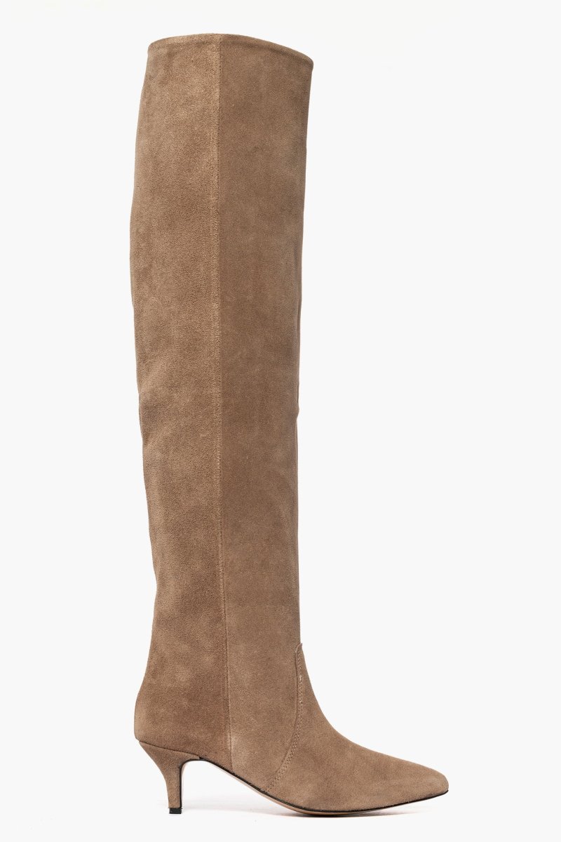 Stivali sopra al ginocchio camoscio taupè Agua 100