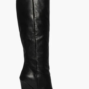 Stivali 1737 al ginocchio in pelle nero zeppa 11