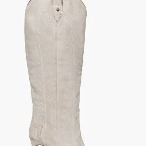 Stivali camoscio panna con ricamo Las Vegas