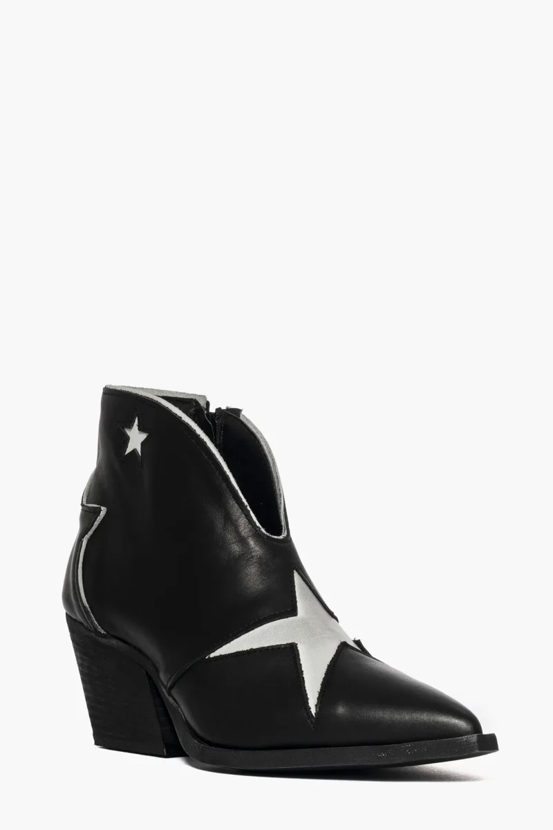 Stivaletti Stephan Star pelle nero e bianco - immagine 3