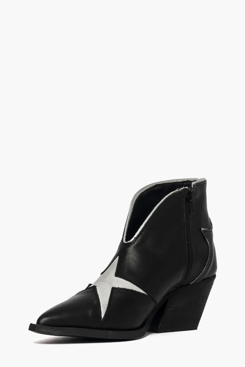 Stivaletti Stephan Star pelle nero e bianco - immagine 4