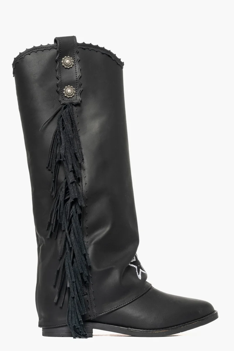 Stivale Roma 33 con risvolto rialzo e frange