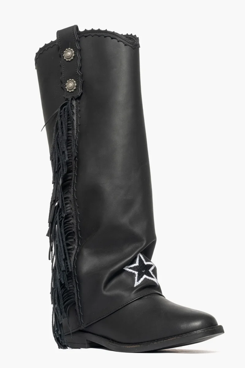 Stivale Roma 33 con risvolto rialzo e frange - immagine 3