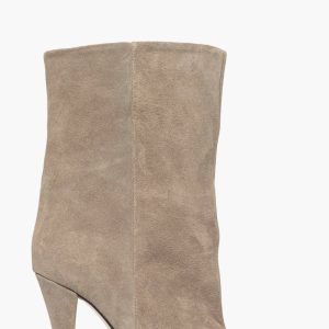 Stivali camoscio taupè taglio ampio Lorena Midi