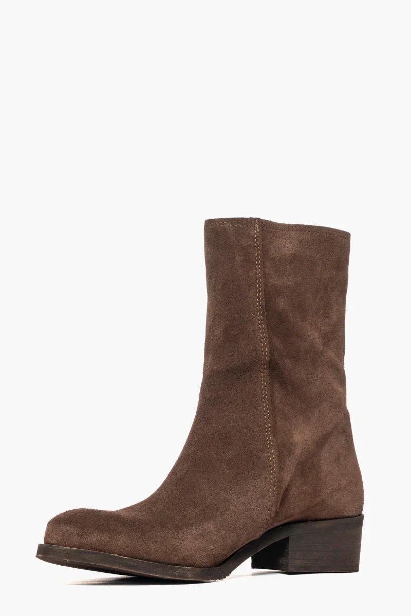 Stivaletti Tex11 camoscio cioccolato e rete marrone - immagine 4