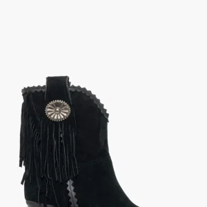 Stivaletti Irene Florida 2 camoscio nero con frange