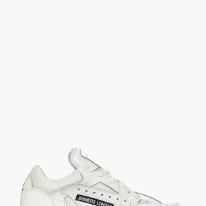 Sneakers Cambridge on pelle bianco etichetta trasparente