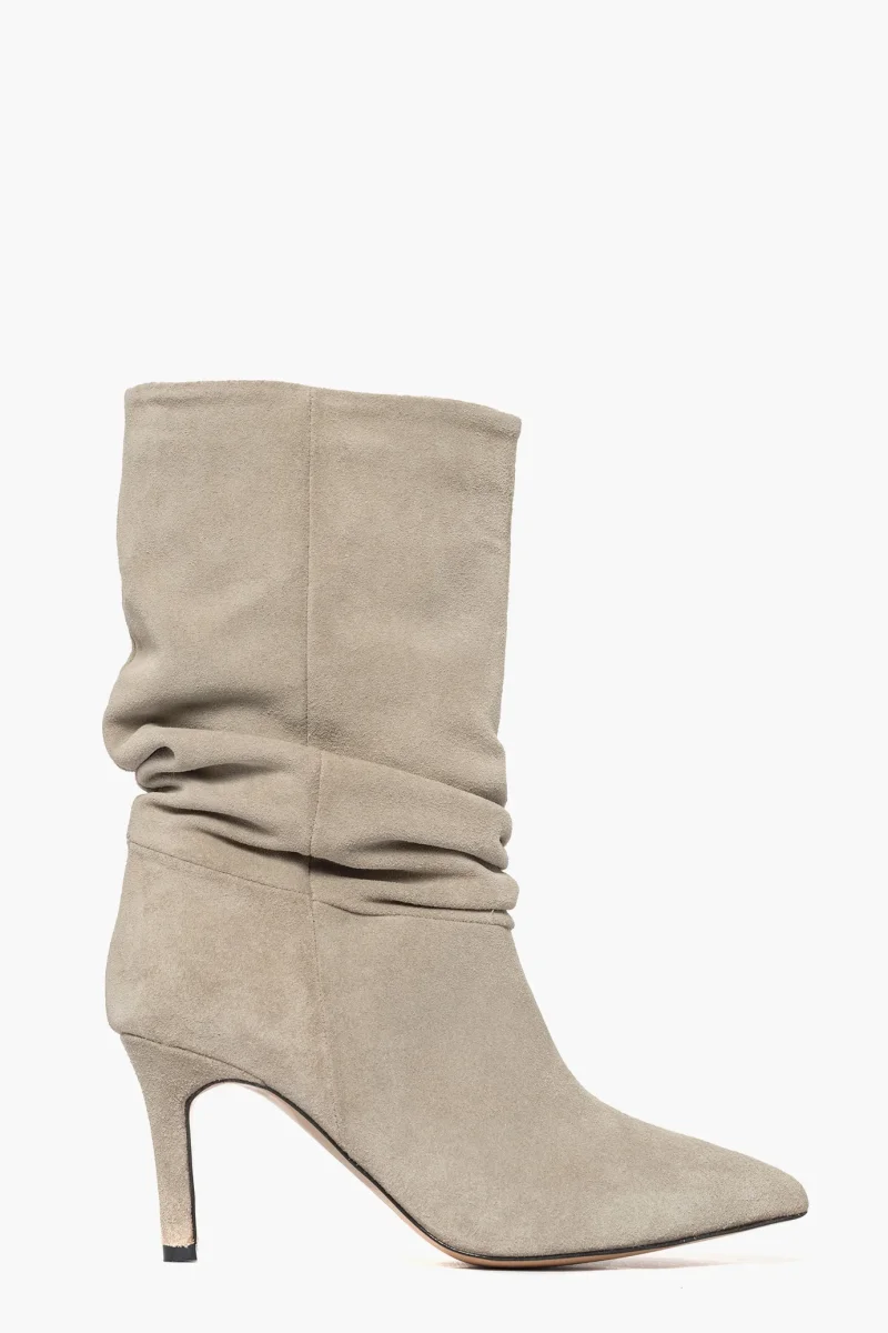 Stivaletti Gilda 20 aggrappati camoscio taupè