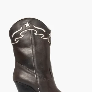 Stivaletti Gabriella 3 pelle testa di moro e riporto bianco