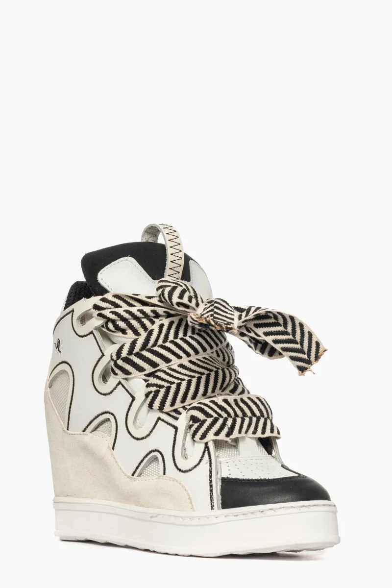 Sneakers Cambridge Upp Black & White by Jammers London con Zeppa - immagine 3