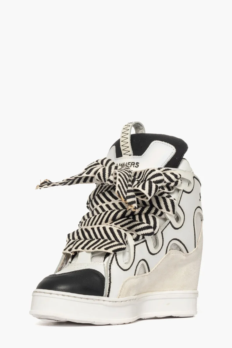 Sneakers Cambridge Upp Black & White by Jammers London con Zeppa - immagine 4