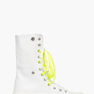 Sneakers denim bianco con clip doppio laccio Leone 9