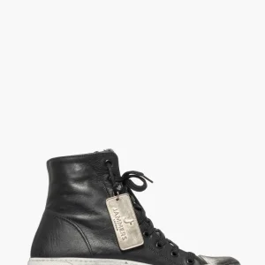 Sneakers stivaletto pelle nero spazzolato Leone 6