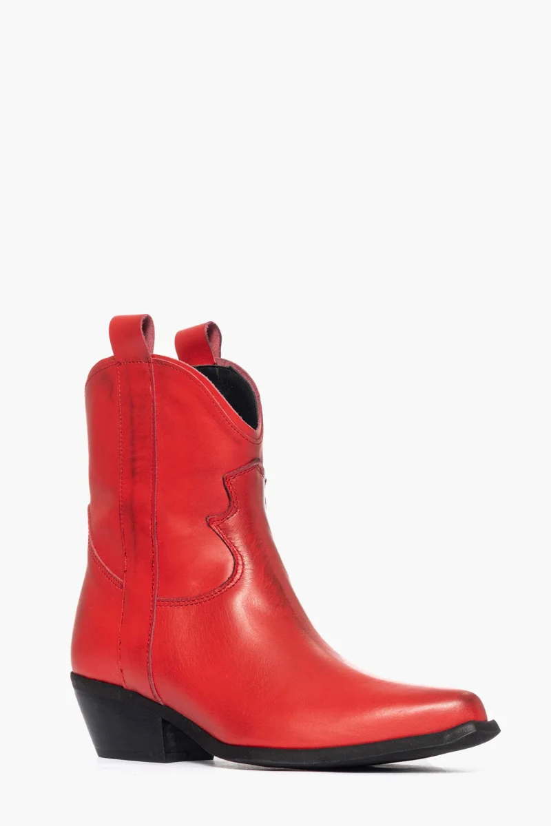 Stivaletti Oldwest 3 pelle rosso - immagine 3
