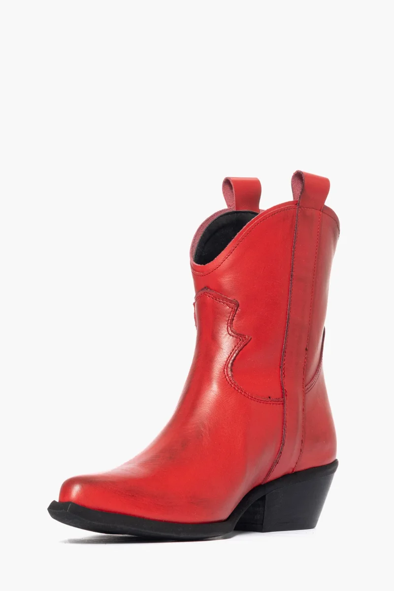 Stivaletti Oldwest 3 pelle rosso - immagine 4