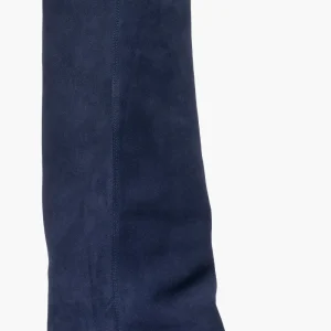 Stivale con risvolto camoscio blu rialzo interno Roma 2025