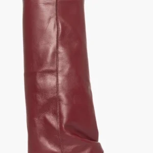 Stivale con risvolto e rialzo interno pelle bordeaux Roma 2025