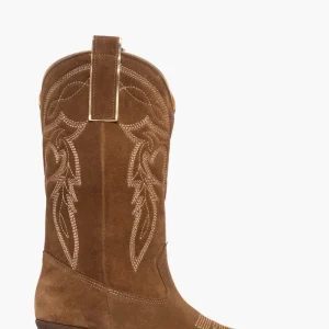 Stivali camoscio cuoio riporto oro con ricami New Old 1222