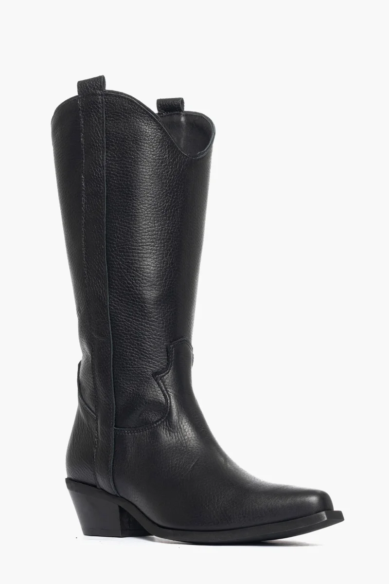 Stivali Oldwest 2 pelle nero spazzolato - immagine 3