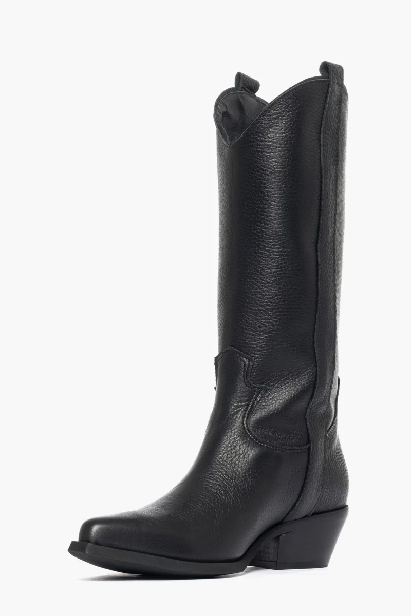 Stivali Oldwest 2 pelle nero spazzolato - immagine 4