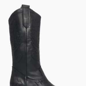 Stivali Oldwest 75 pelle nero con ricamo nero