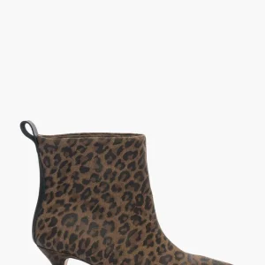 Stivaletti 2504 pelle animalier e riporto pelle nero