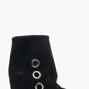 Stivaletti camoscio nero con risvolto Gabriella GP01