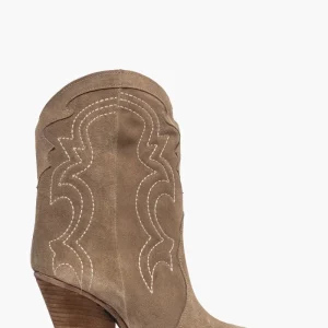 Stivaletti Gabriella One camoscio taupè con ricamo