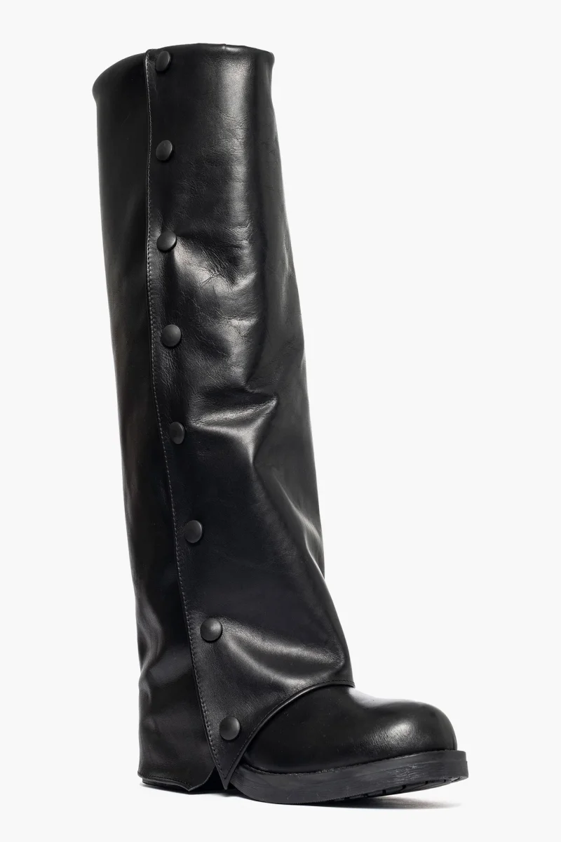 Stivale al ginocchio pelle nero Harley Bottos - immagine 3