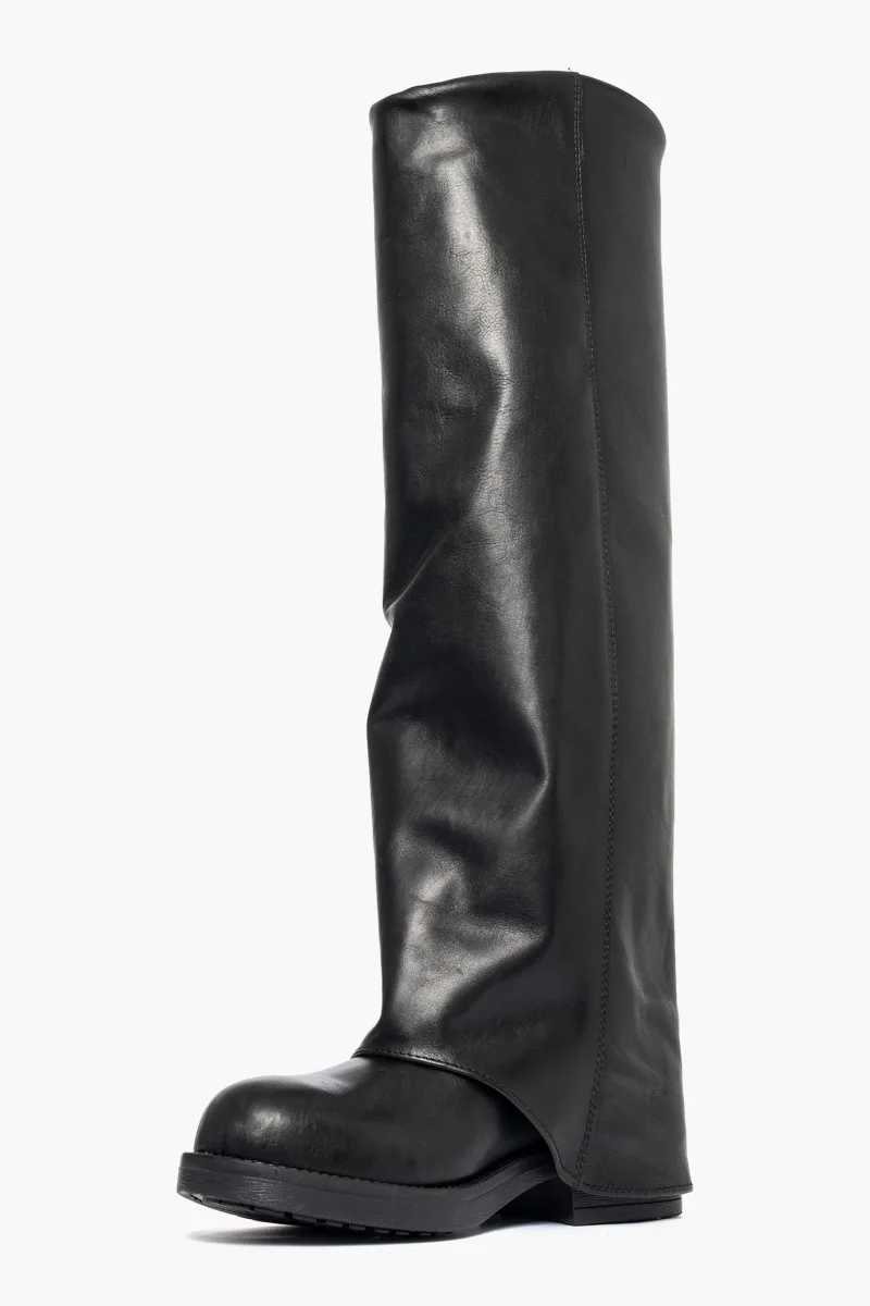 Stivale al ginocchio pelle nero Harley Bottos - immagine 4