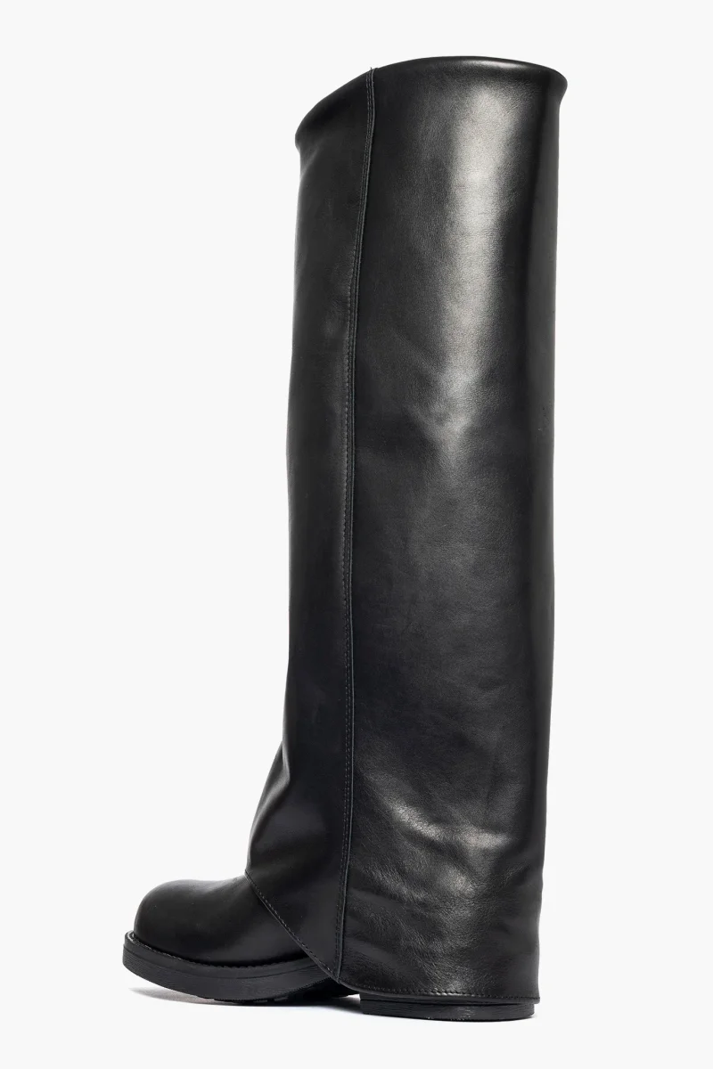 Stivale al ginocchio pelle nero Harley Bottos - immagine 5