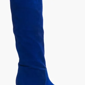 Stivali al ginocchio camoscio bluette Agua Lia Diva