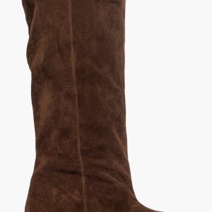 Stivale gambale ampio camoscio marrone 299